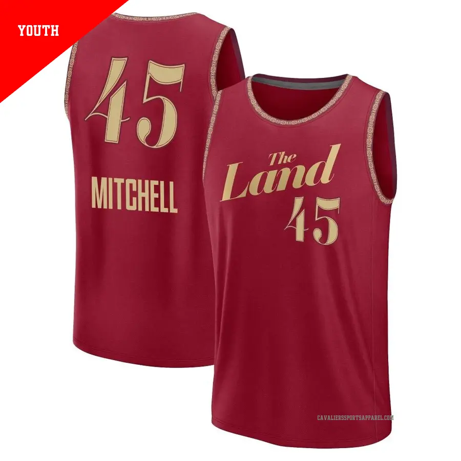45 Men's Donovan Mitchell Cleveland Cavaliers White Fast